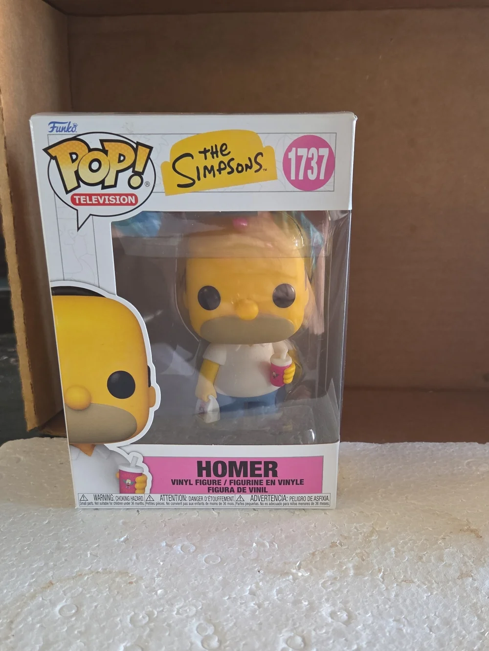 Funko Pop! The Simpsons Homer Figure in Yellow, White & Blue